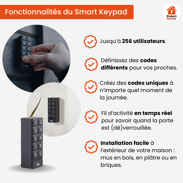serrure connectee yale  smart keypad