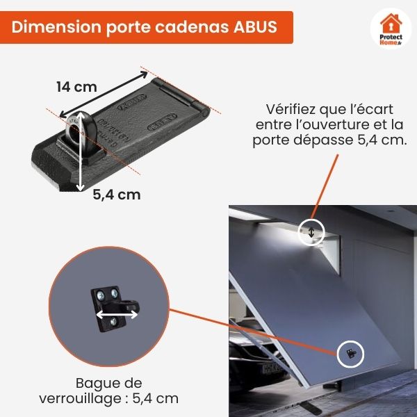 Dimension de la serrure porte de garage