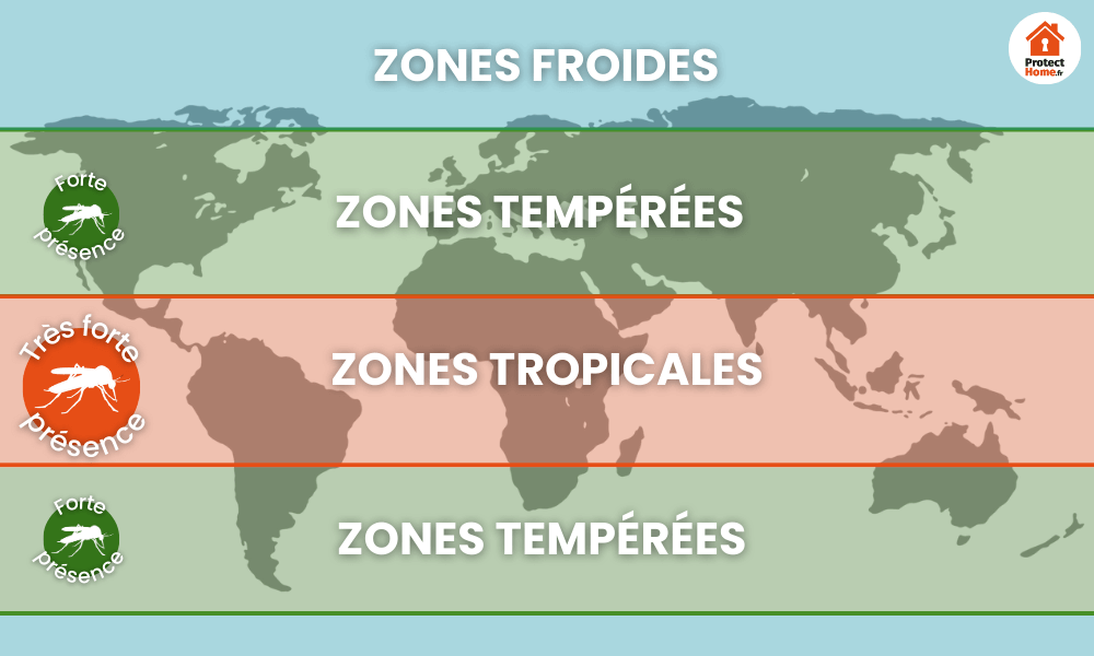 carte presence moustique zones du monde
