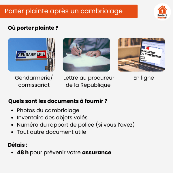 porter plainte pour cambriolage